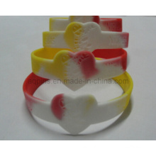 Segmented Colors Bracelet with Debossed Logo